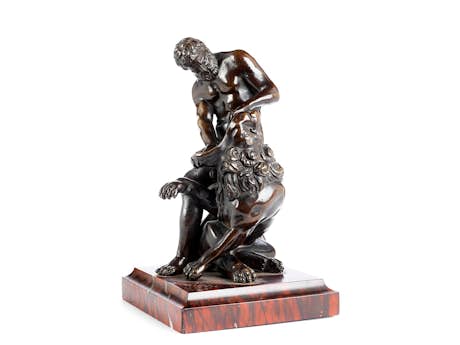 Bronzefigurengruppe nach der Antike „Herkules mit dem Nemeischen Löwen“